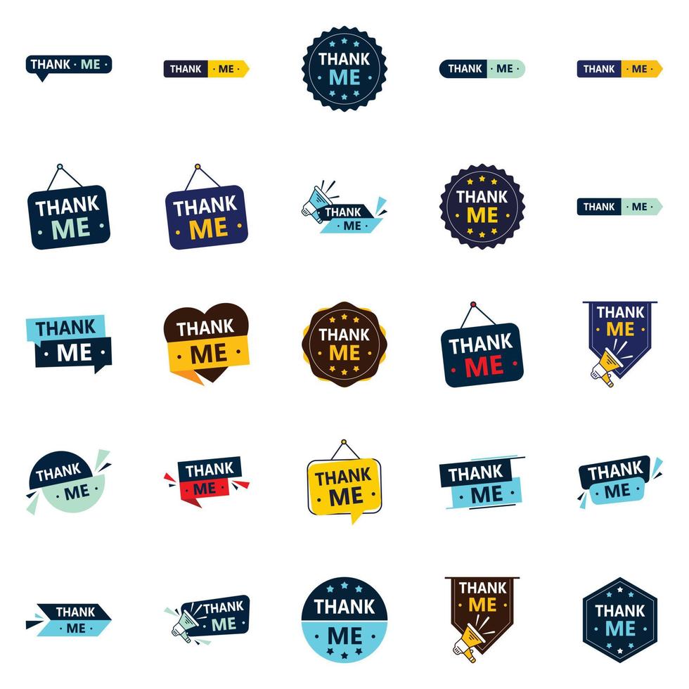 25 Diverse Thank Me Banners to Show Your Appreciation vector