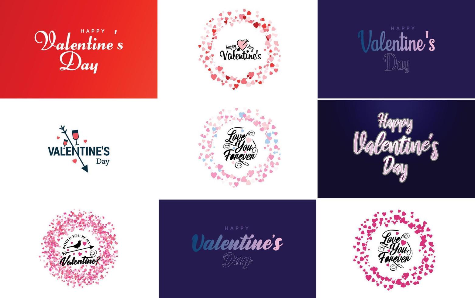 Valentine's lettering typography poster with a heart theme vector