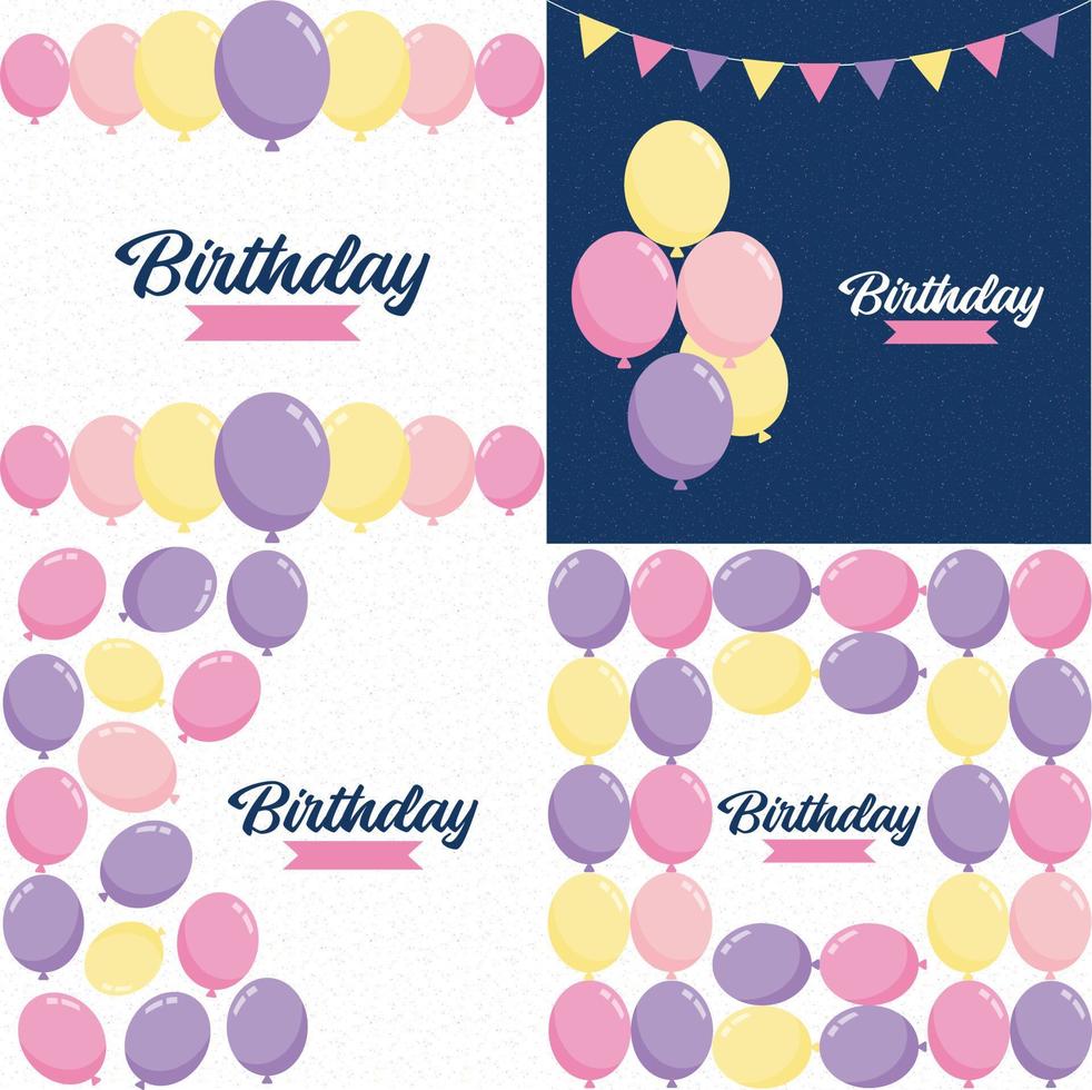 Birthday text surrounded by balloons vector