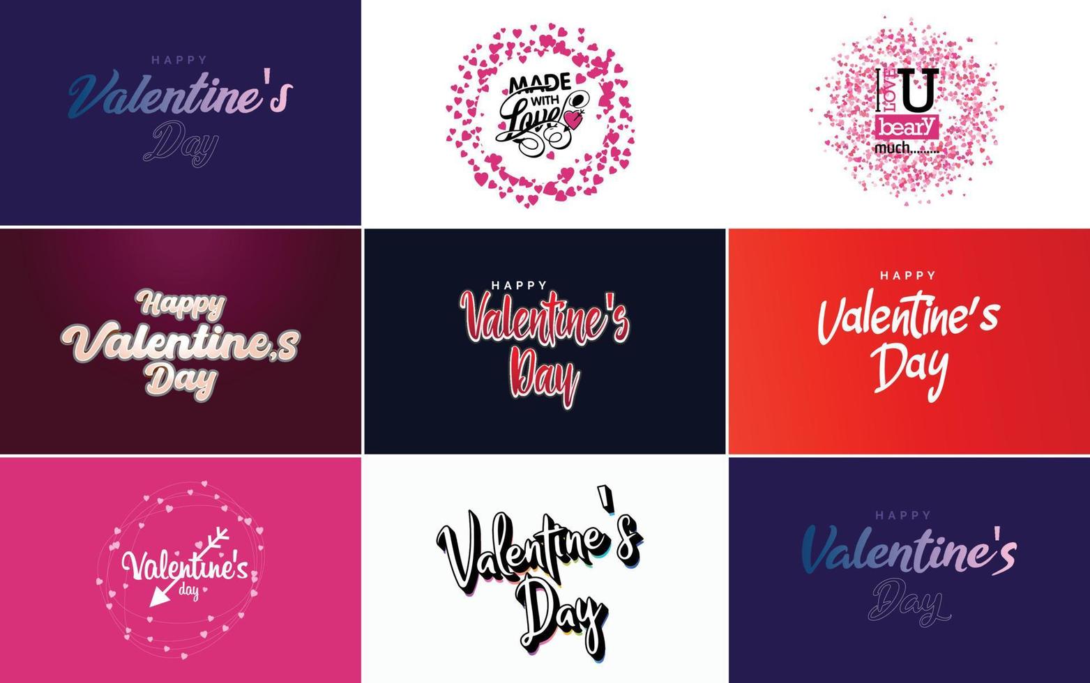 Happy Valentine's Day banner template with a romantic theme and a red color scheme vector