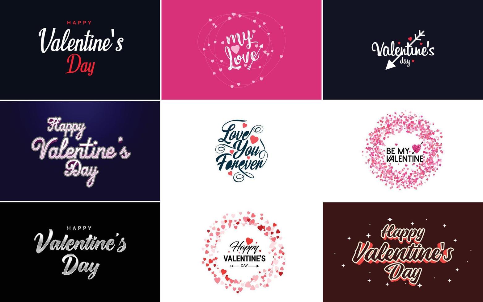 Valentine's and Love hand-drawn lettering and calligraphy with a heart design. suitable for use as a Valentine's Day greeting vector