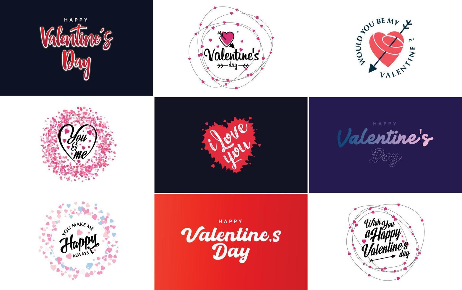 Happy Valentine's Day hand lettering calligraphy text and heart. isolated on white background vector illustration