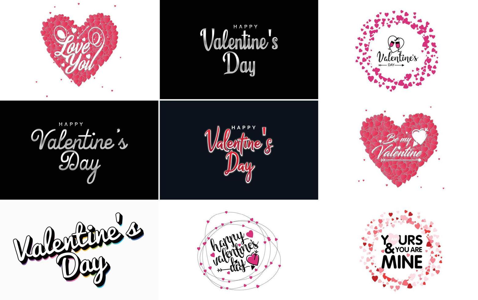 Happy Valentine's Day typography poster with handwritten calligraphy text. isolated on white background vector illustration