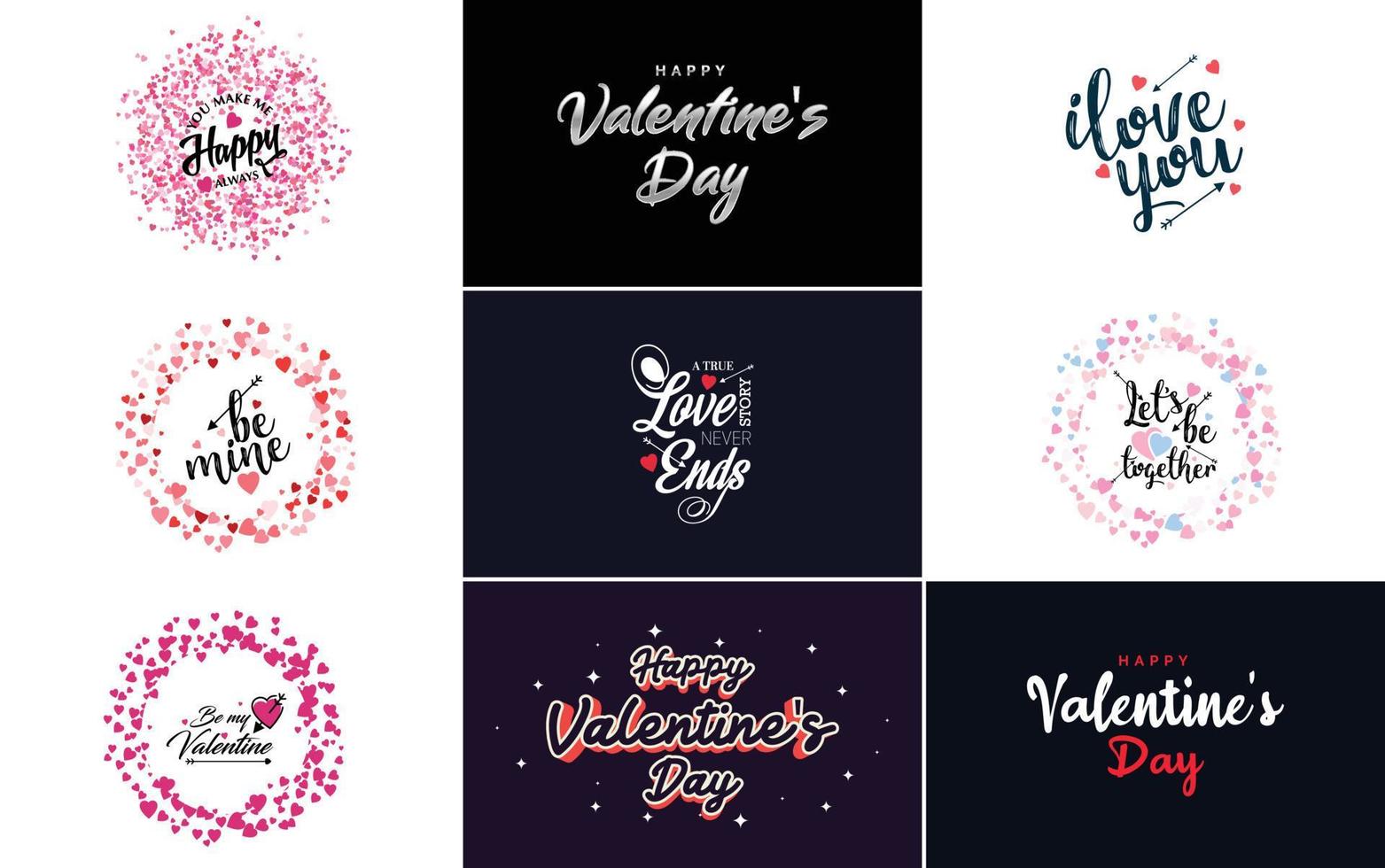 plantilla de tarjeta de felicitación de feliz día de san valentín con un tema romántico y un esquema de color rojo vector