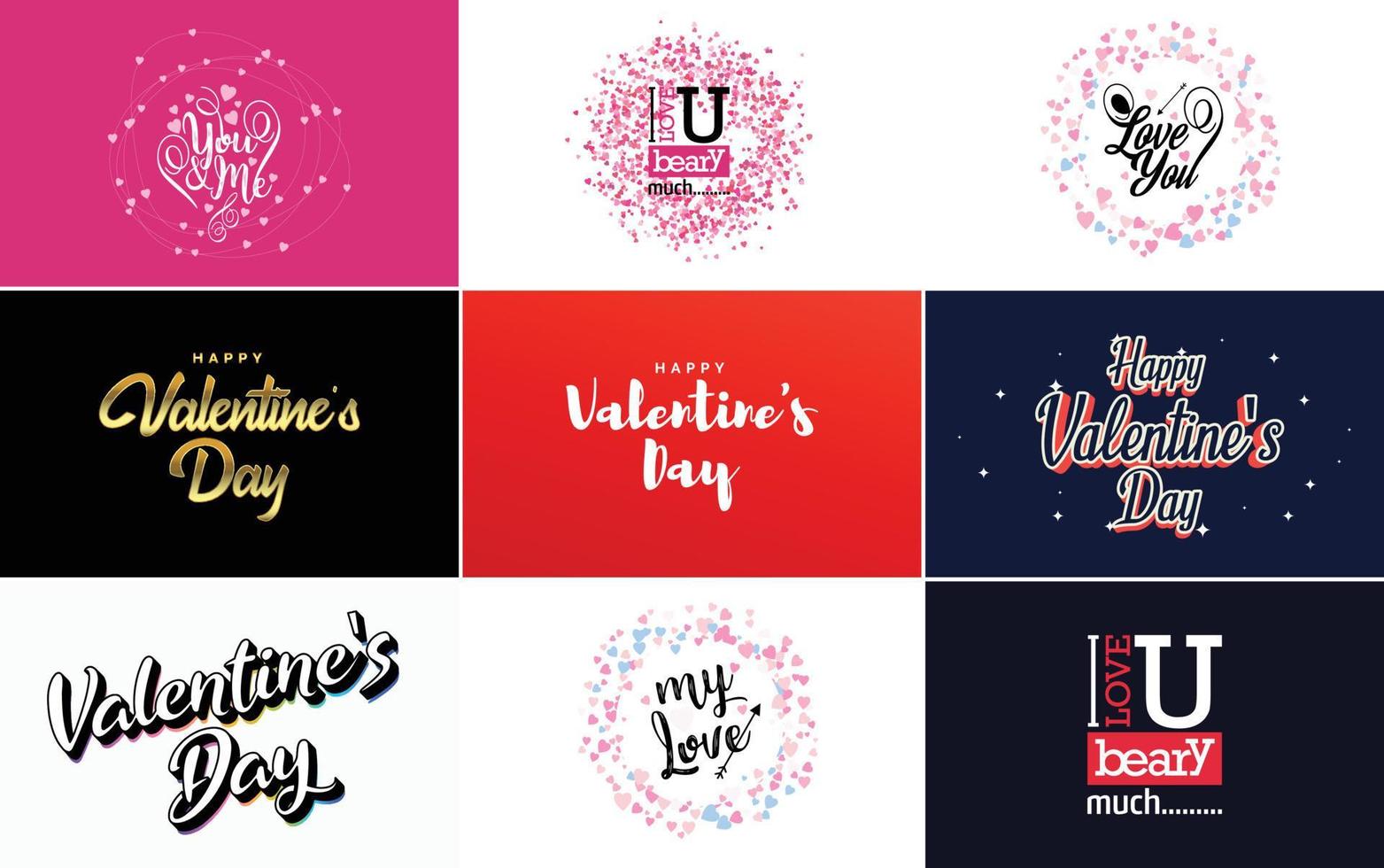 Happy Valentine's Day typography poster with handwritten calligraphy text. isolated on white background vector