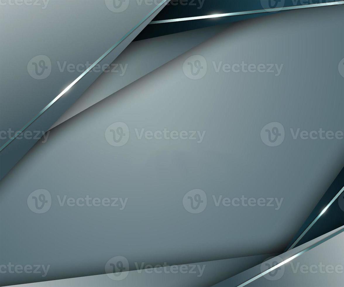 Abstract gray and blue stripes triangles shapes with shiny green and sea blue color lines background template luxury style photo