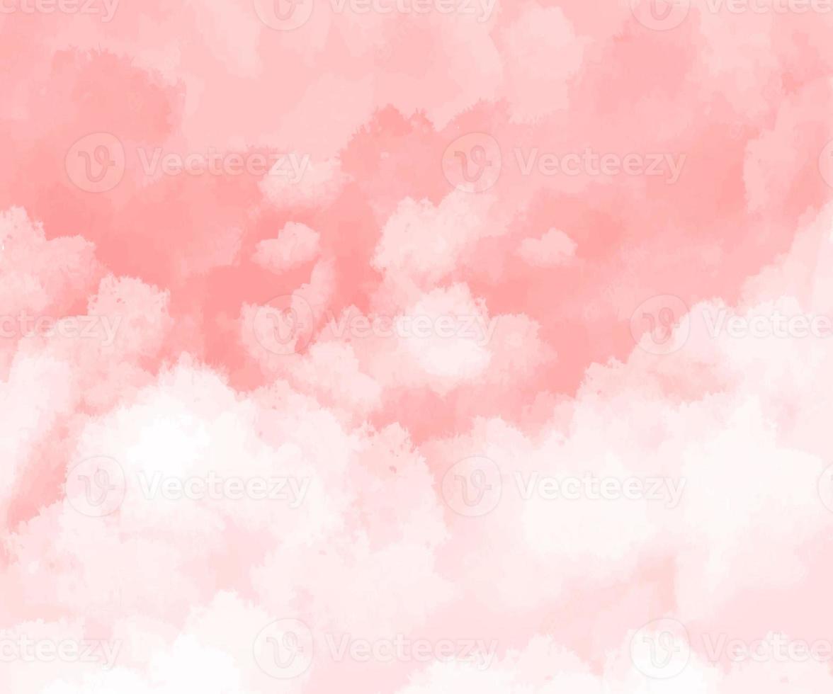 hand painted watercolor background pink with red and rose gold clouds shape photo