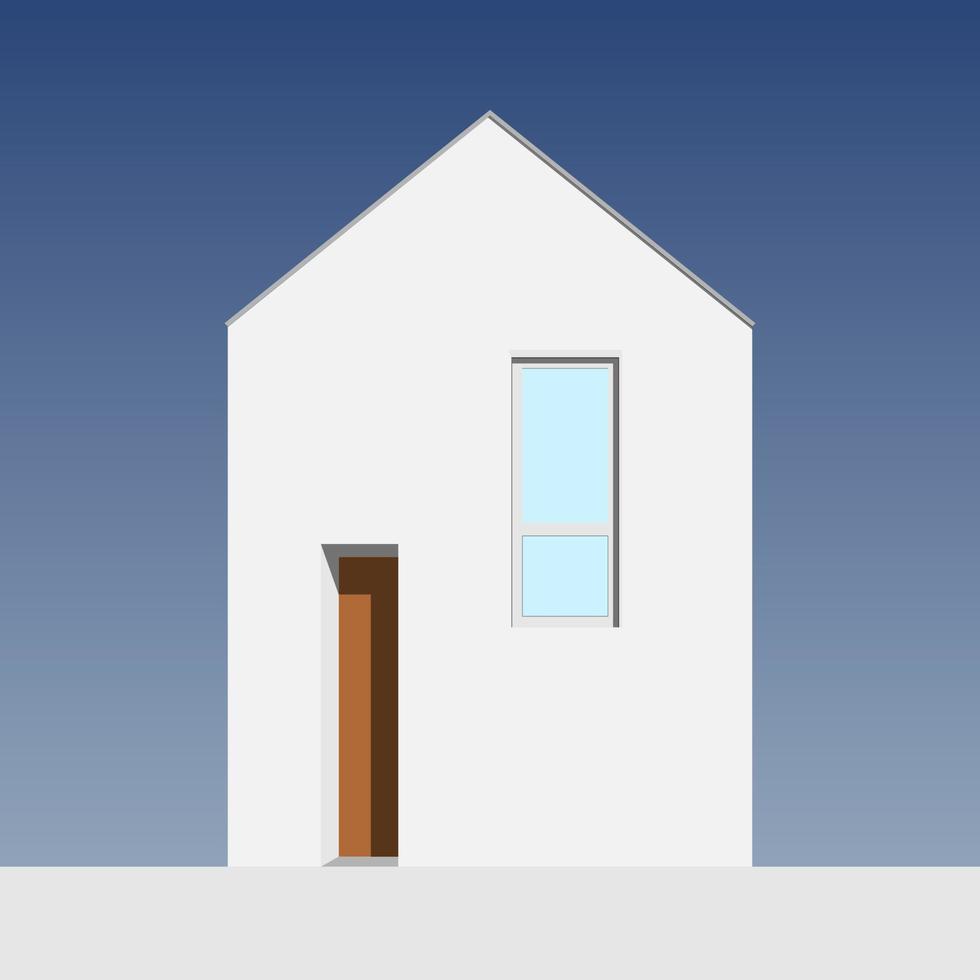 minimal house with white color on it vector