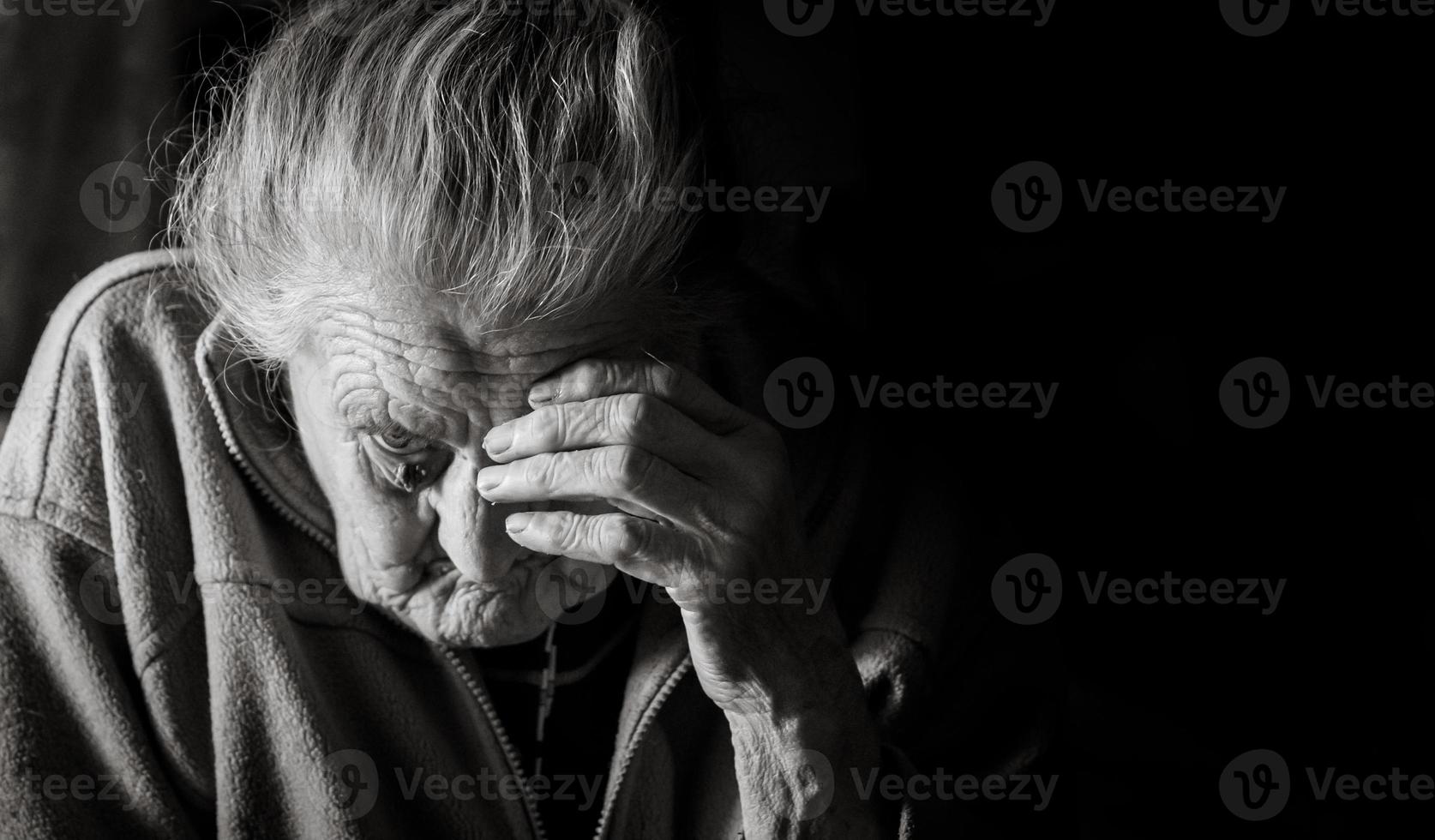 old depressed woman photo