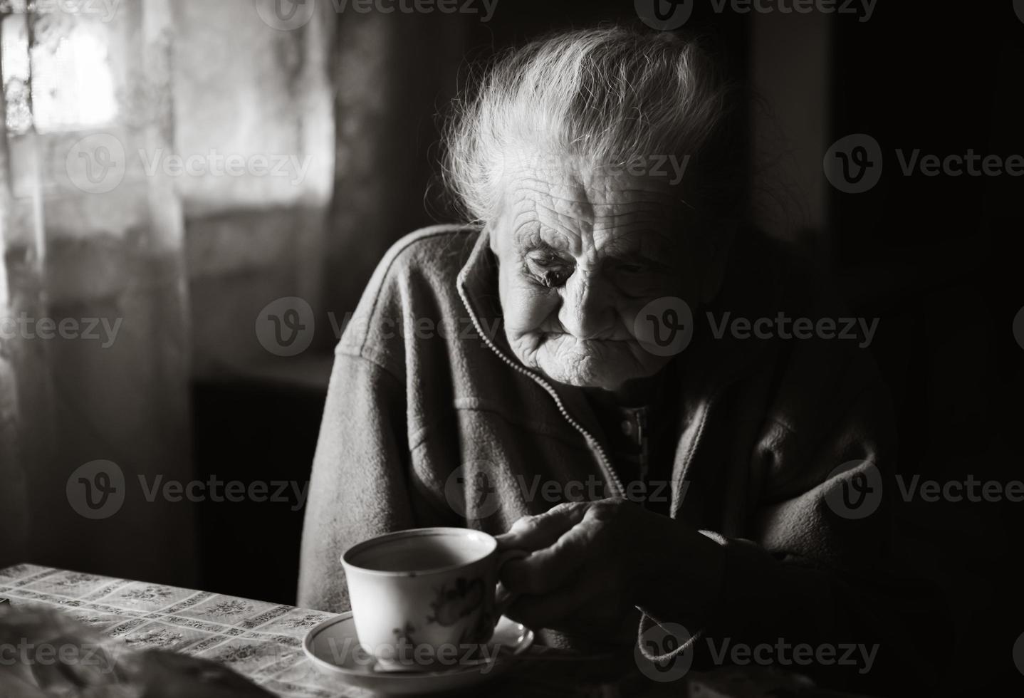 old depressed woman photo