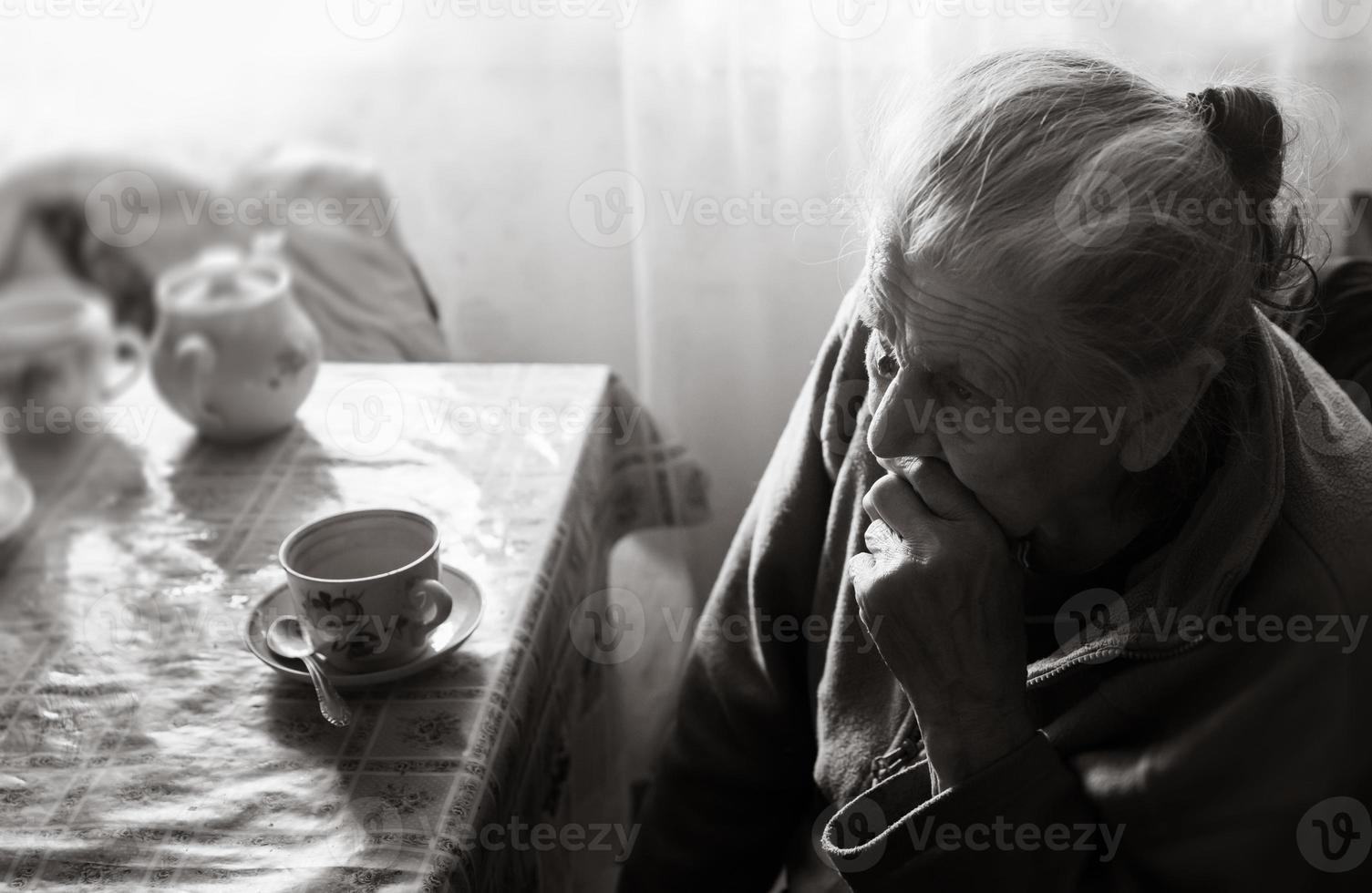 old depressed woman photo