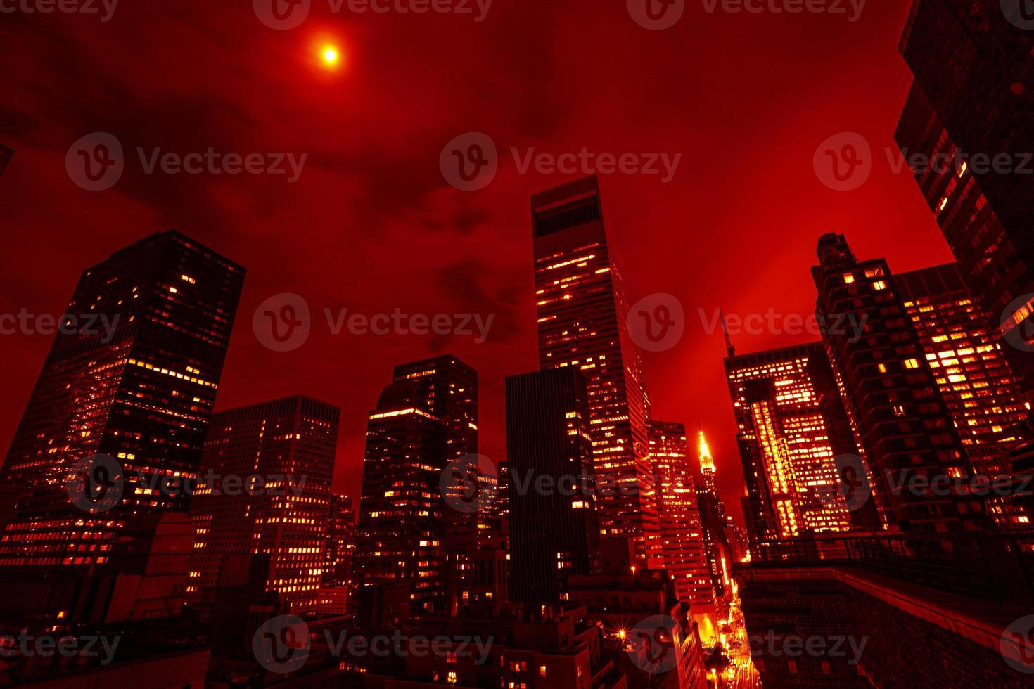 Streets of Manhattan at night photo