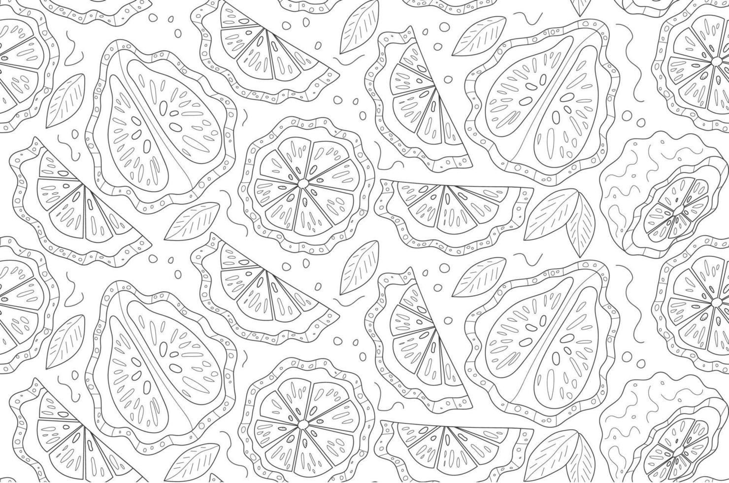 pattern whole and  piece of bergamot on white backgrounds vector