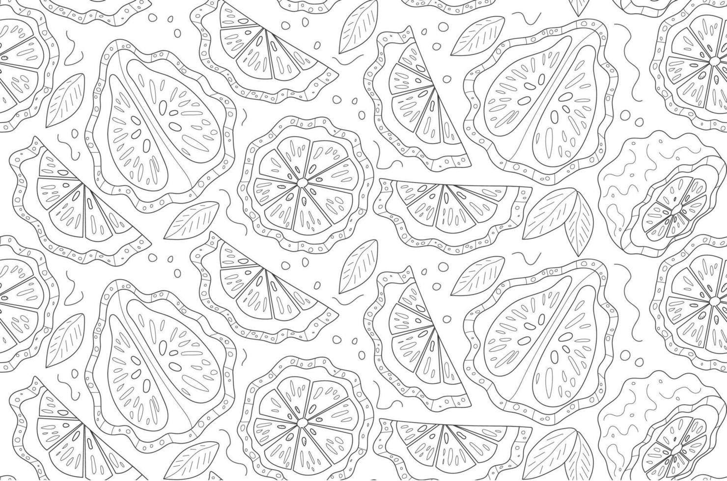 pattern whole and  piece of bergamot on white backgrounds vector