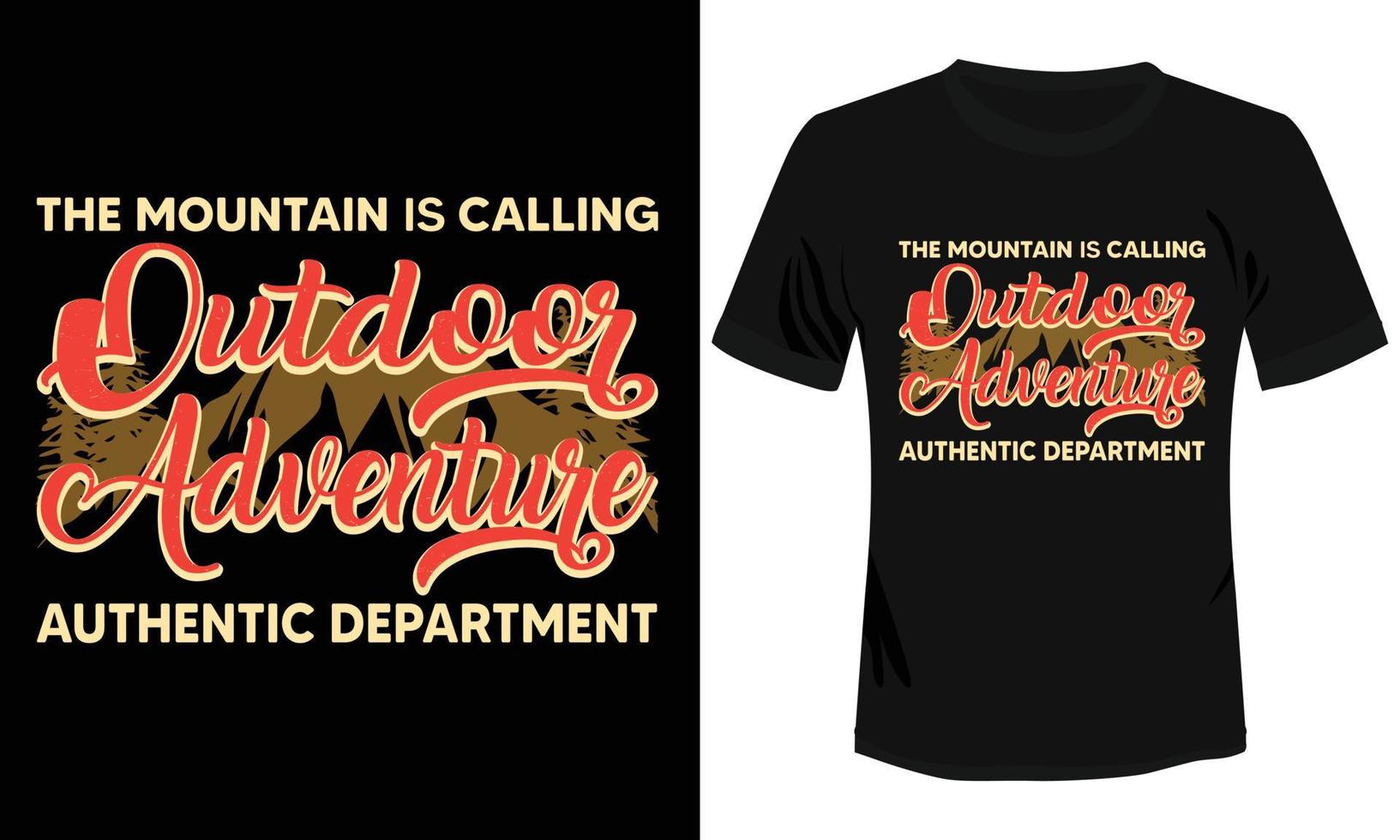 Outdoor Adventure Authentic Department T-shirt Design vector