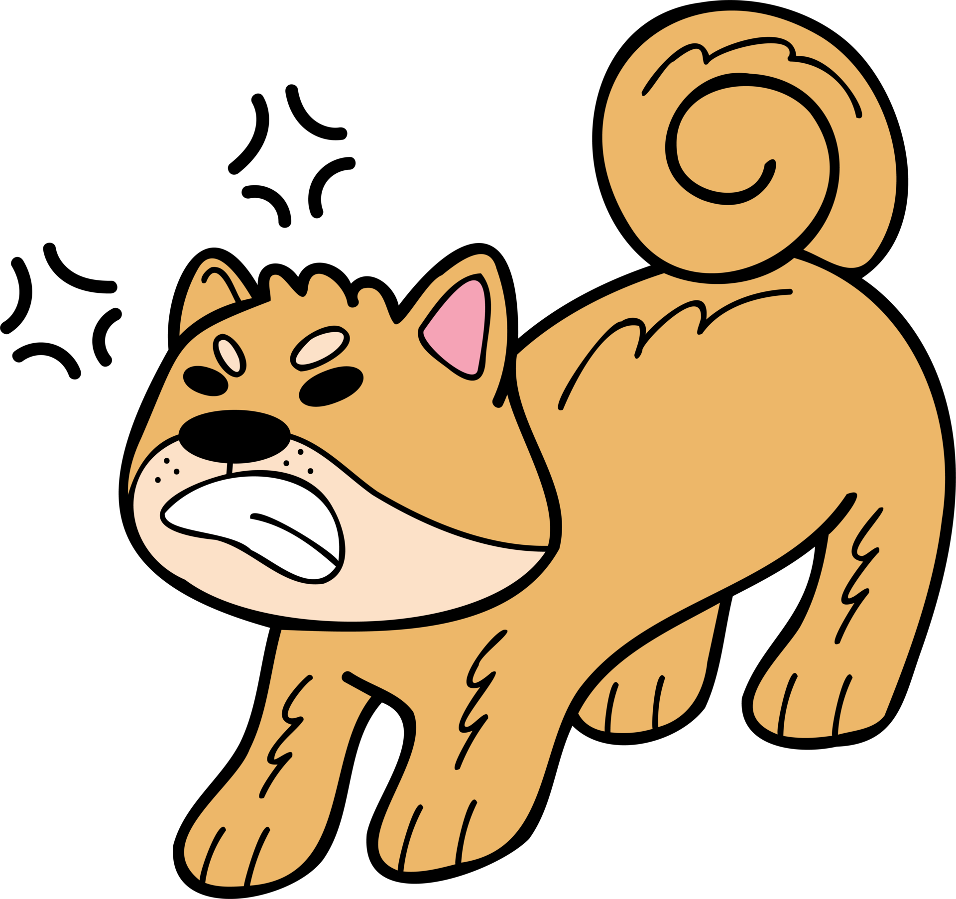 Free Hand Drawn angry Shiba Inu Dog illustration in doodle style ...