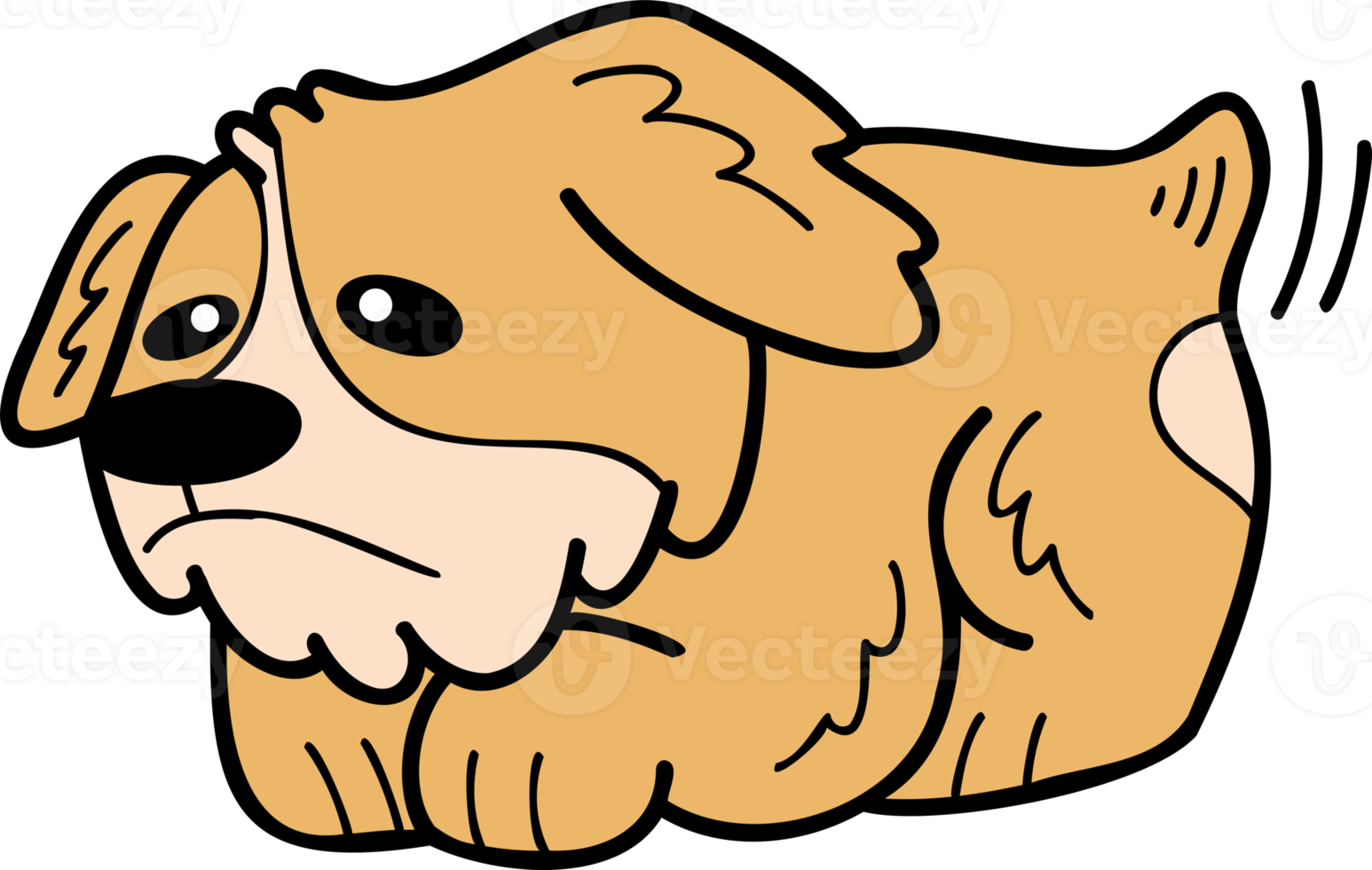 Hand Drawn Corgi Dog is sad illustration in doodle style png