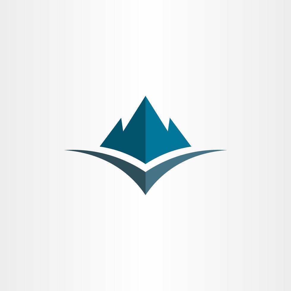 Abstract Blue Mount Flower Logo Design Ideas vector