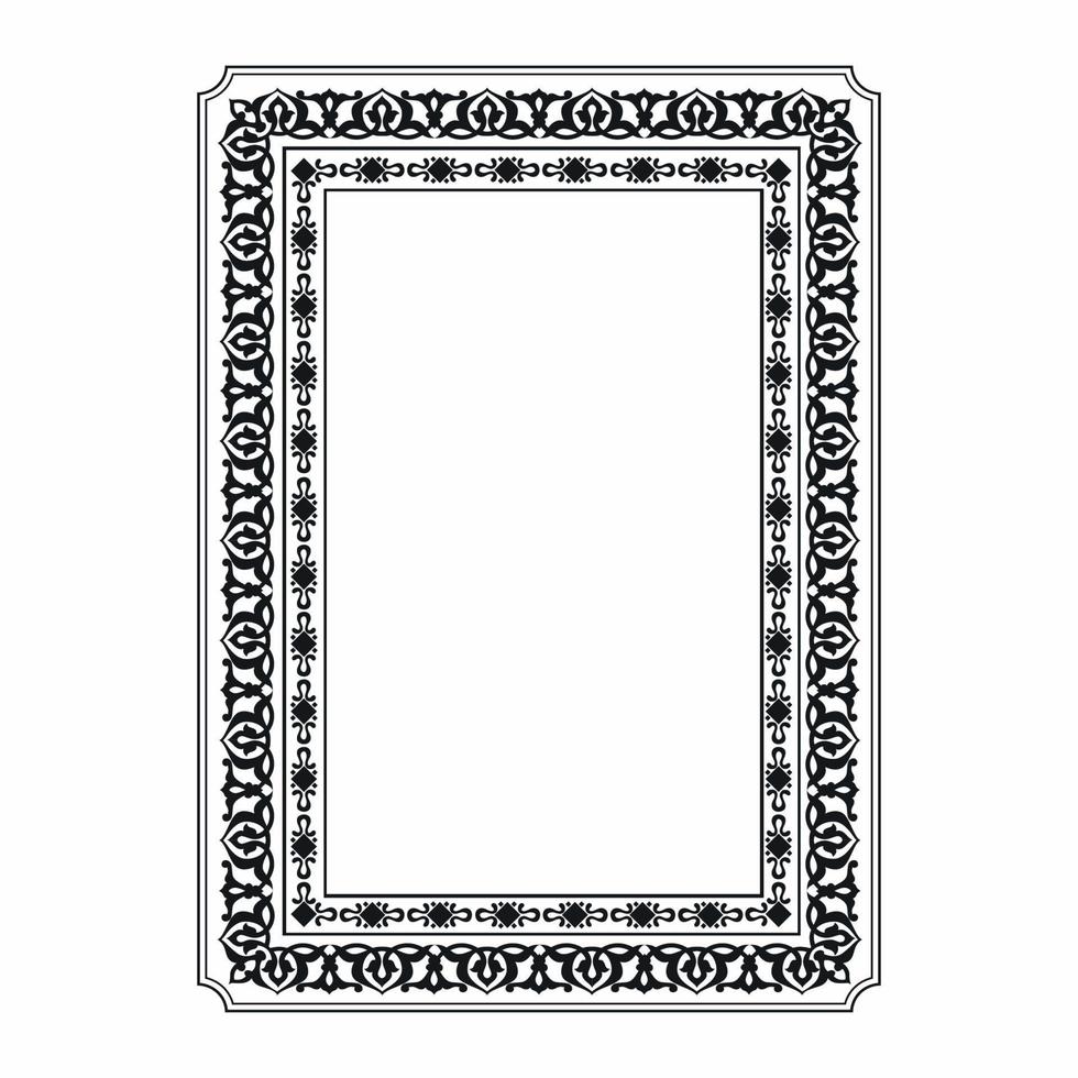 Decorative wedding frame, antique museum picture border or deco divider. Isolated icon. vector Free Vector
