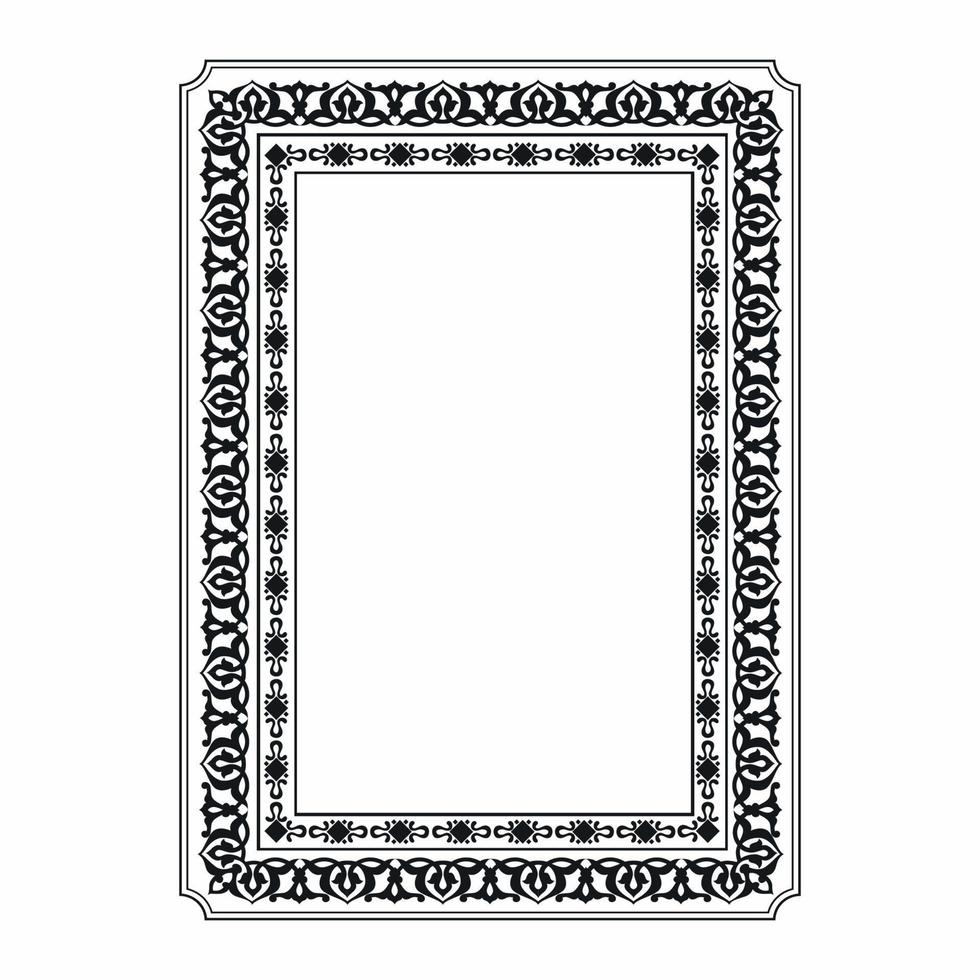 Decorative wedding frame, antique museum picture border or deco divider. Isolated icon. vector Free Vector