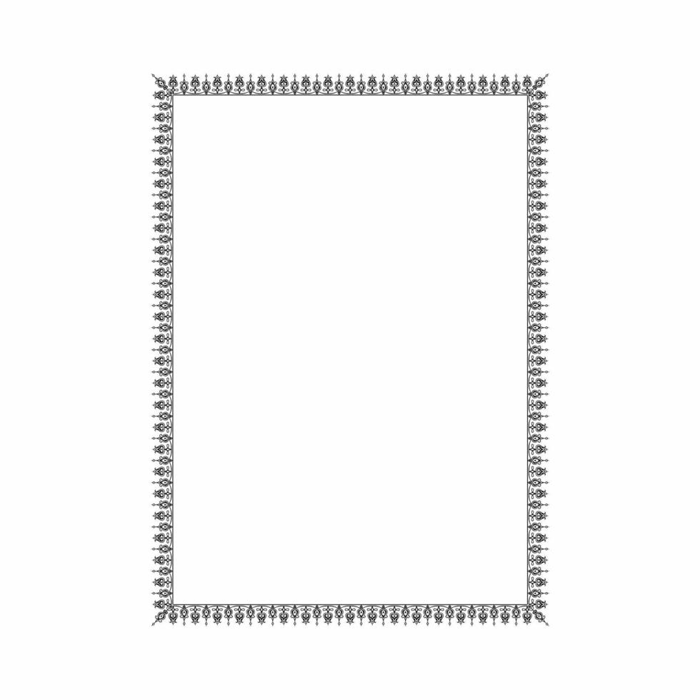 Decorative wedding frame, antique museum picture border or deco divider. Isolated icon. vector