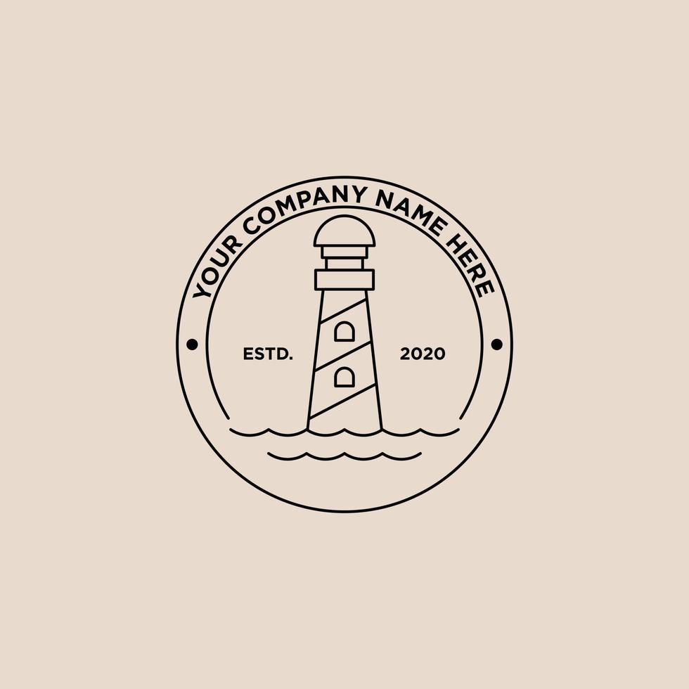 lighthouse vintage logo design vector, travel logo inspiration vector