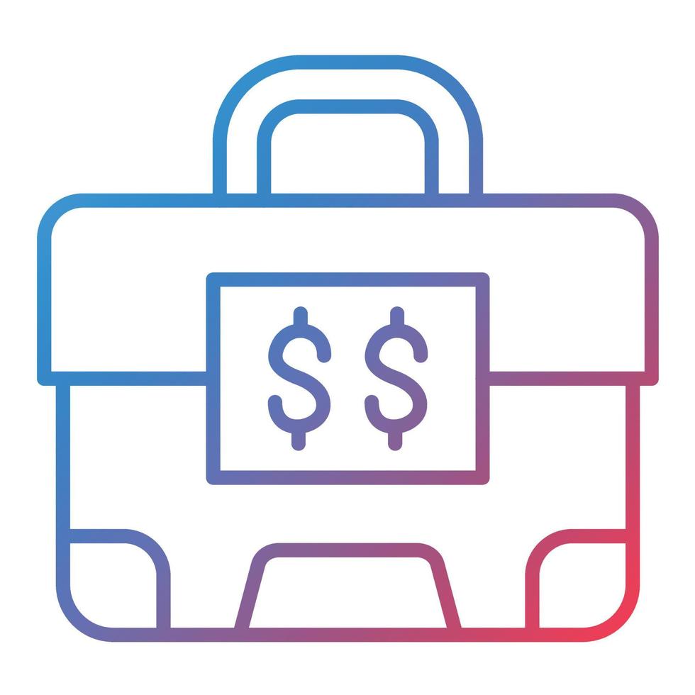 Money Suitcase Line Gradient Icon vector