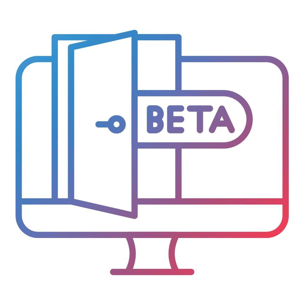 icono de gradiente de línea beta vector