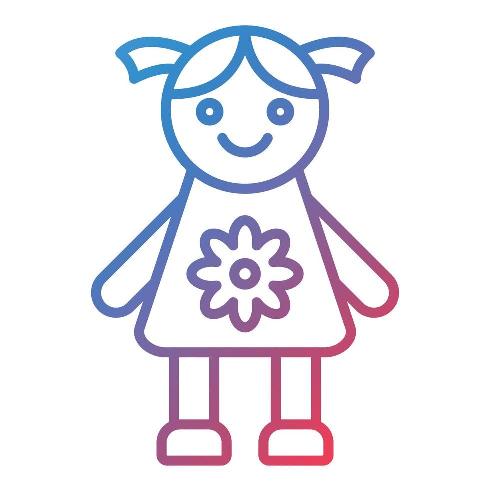 Doll Line Gradient Icon vector