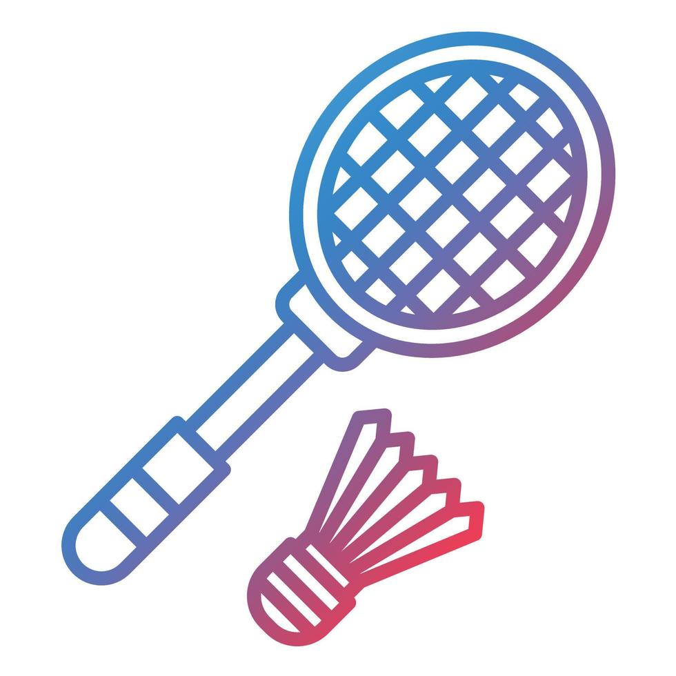 icono de gradiente de línea de bádminton vector