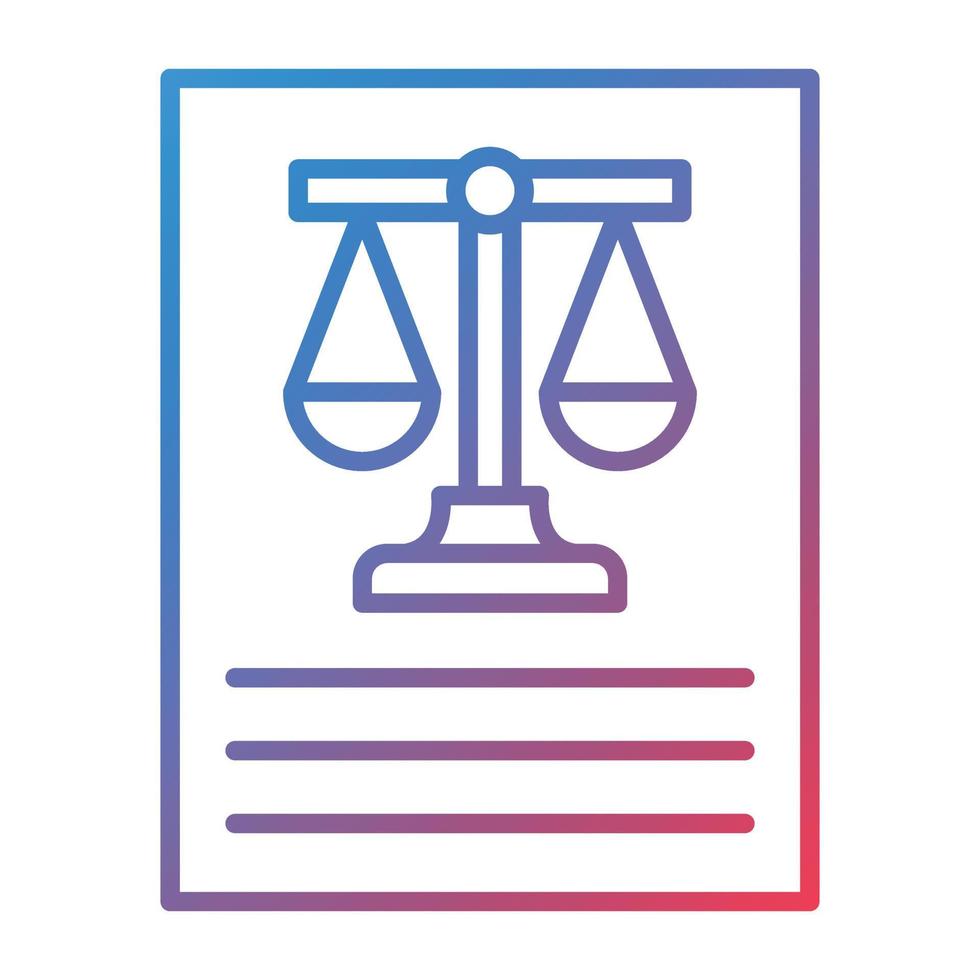 Judgement Line Gradient Icon vector