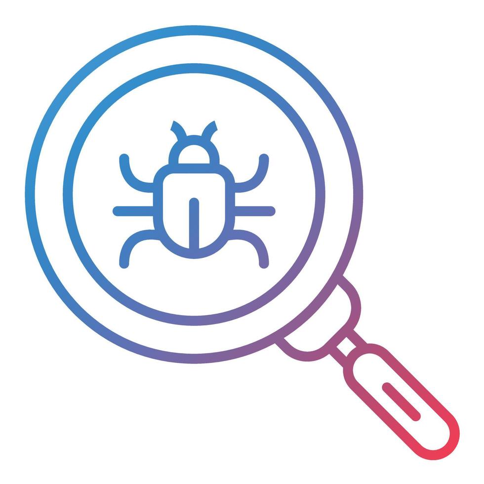 Search Bug Line Gradient Icon vector