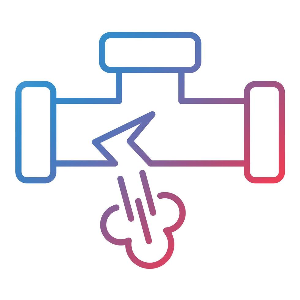 Gas Pipe Leak Line Gradient Icon vector