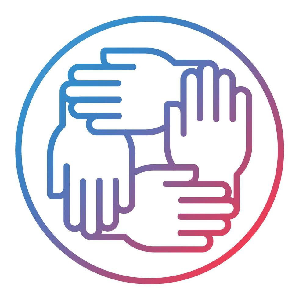 Teamwork Line Gradient Icon vector