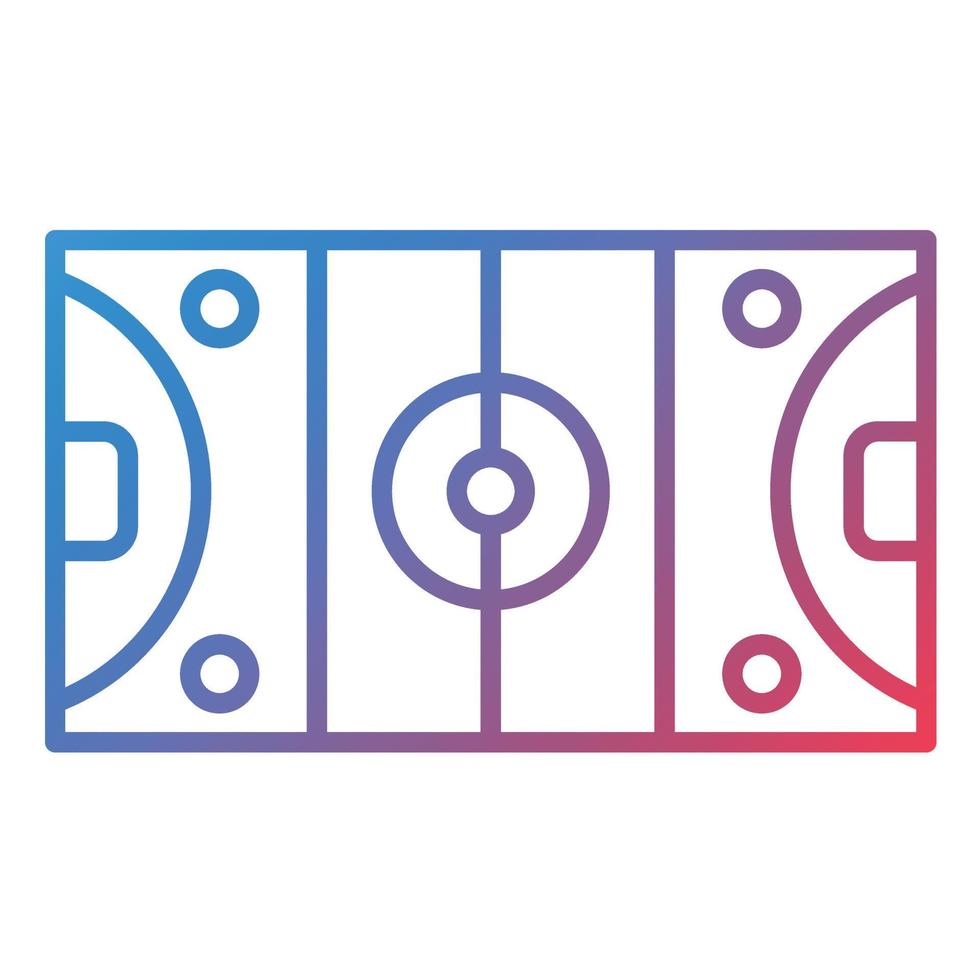 icono de gradiente de línea de campo de hockey vector