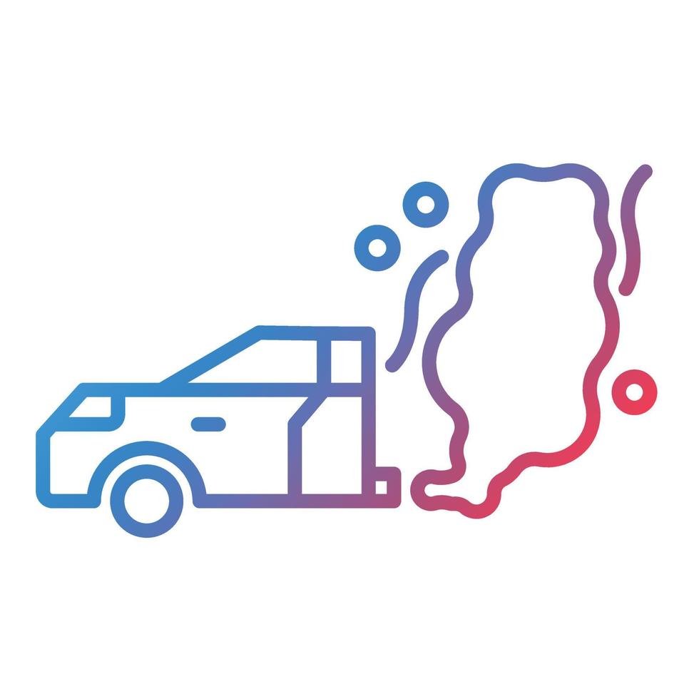 icono de gradiente de línea de contaminación del automóvil vector