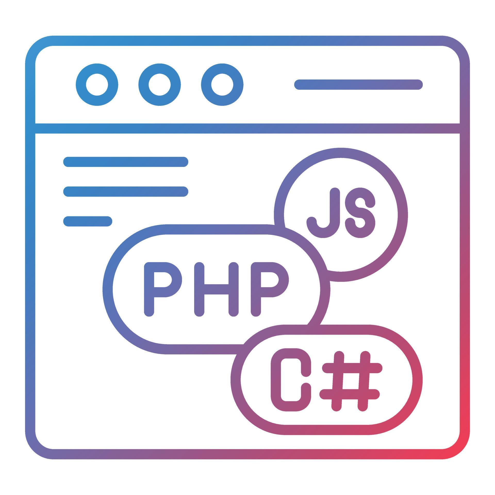 Coding Language Line Gradient Icon 18716197 Vector Art at Vecteezy