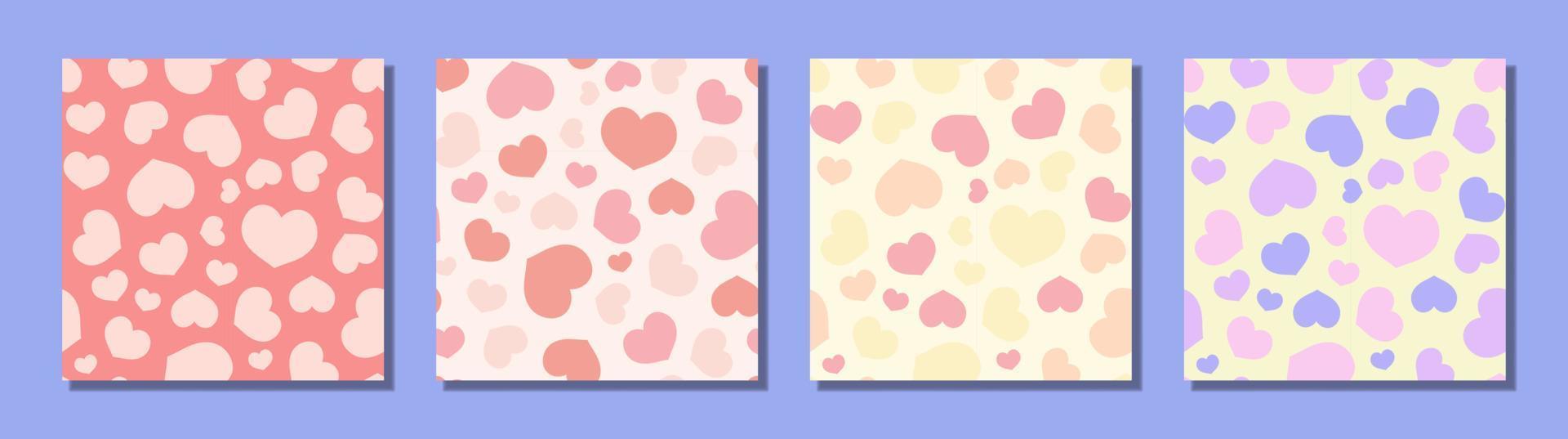 Cute seamless pattern with colorful hearts. Pretty and trend backgrounds. Valentine's Day. Flat design. vector