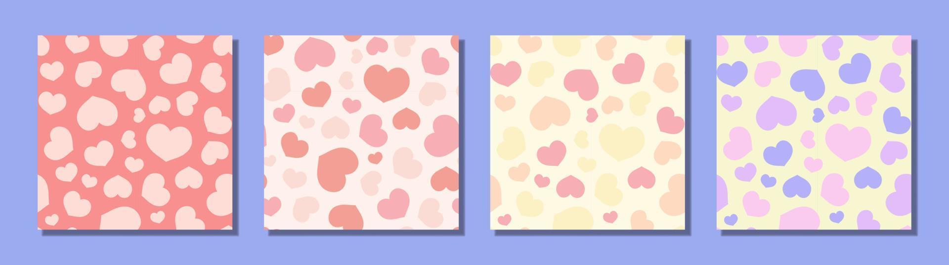 Cute seamless pattern with colorful hearts. Pretty and trend backgrounds. Valentine's Day. Flat design. vector