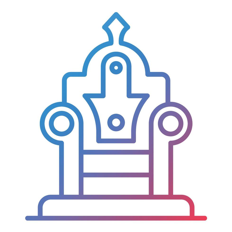 Throne Line Gradient Icon vector