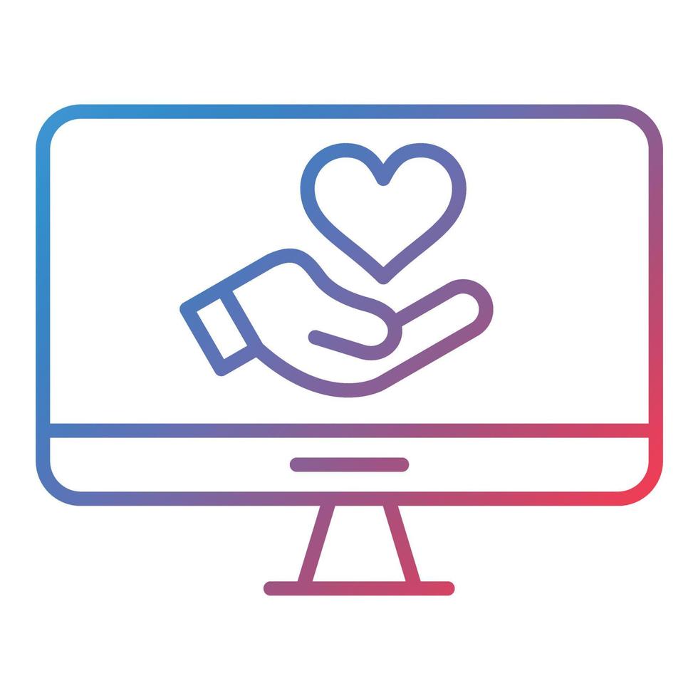 Online Donation Line Gradient Icon vector