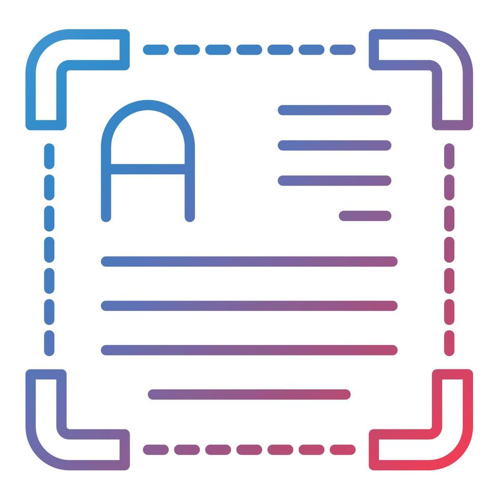 Text Editor Line Gradient Icon vector
