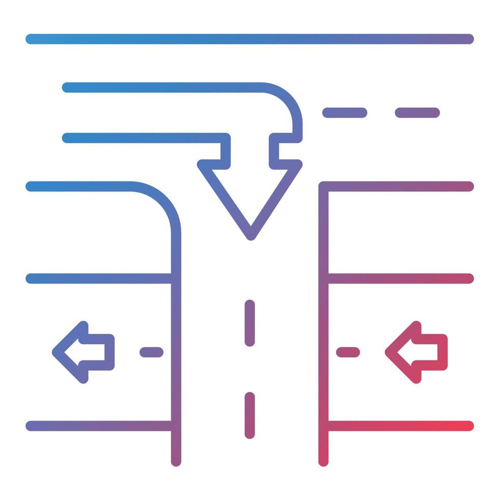 Road Ramps Line Gradient Icon vector