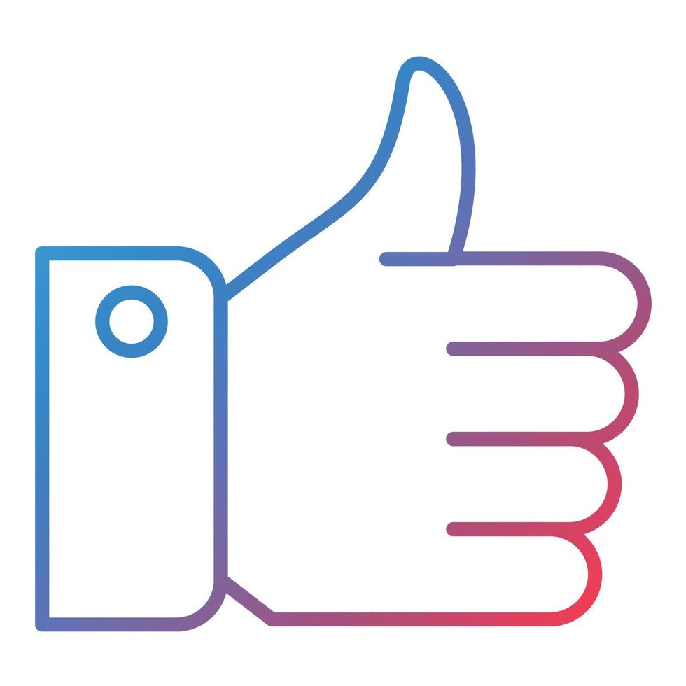 Thumbs Up Line Gradient Icon vector