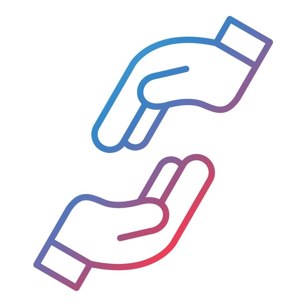 Helping Hand Line Gradient Icon vector