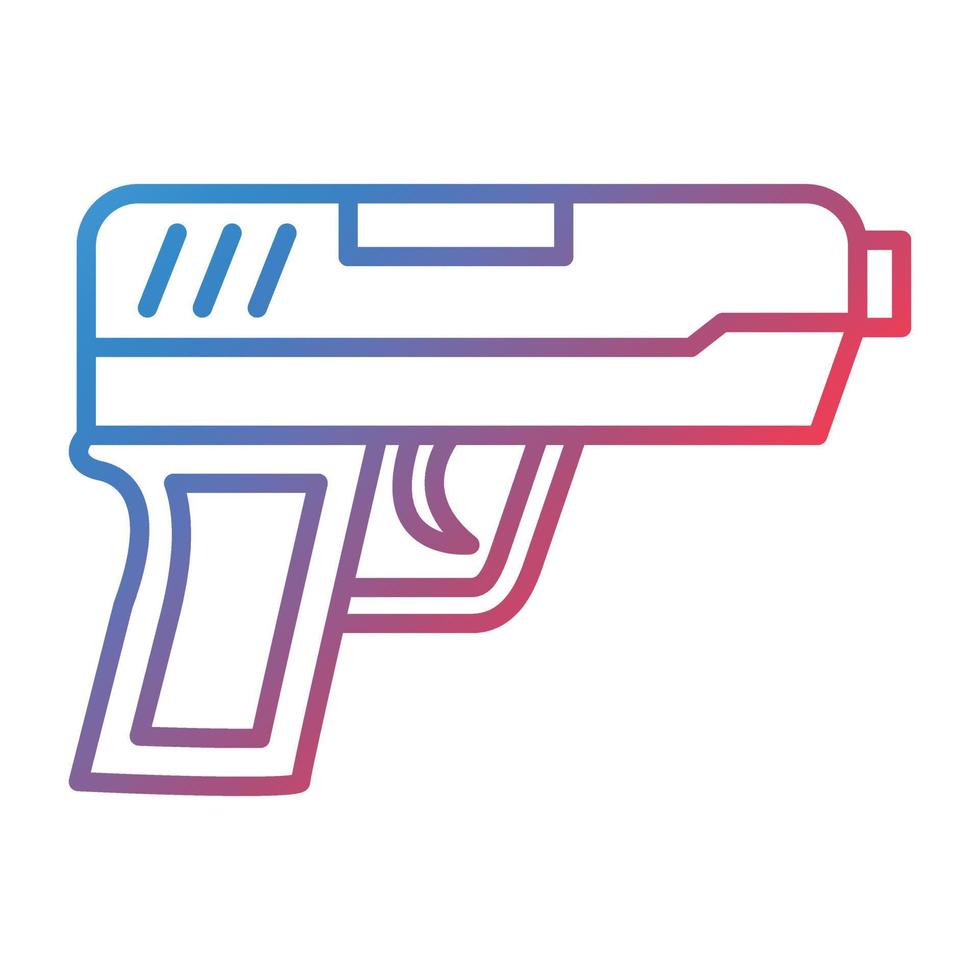 Gun Line Gradient Icon vector