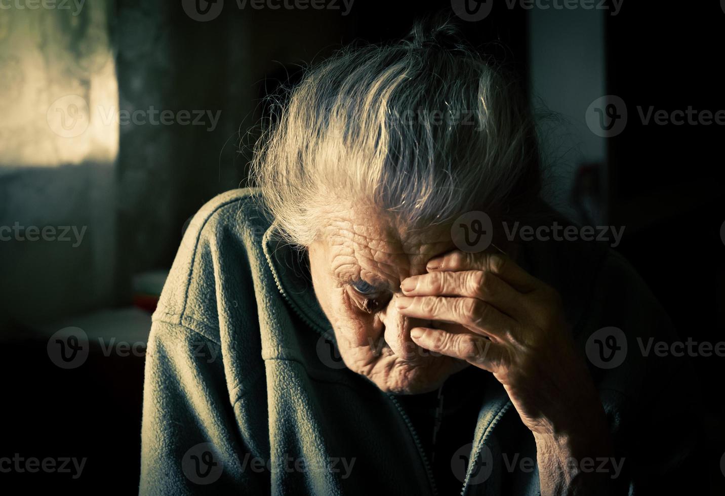 very old tired woman photo