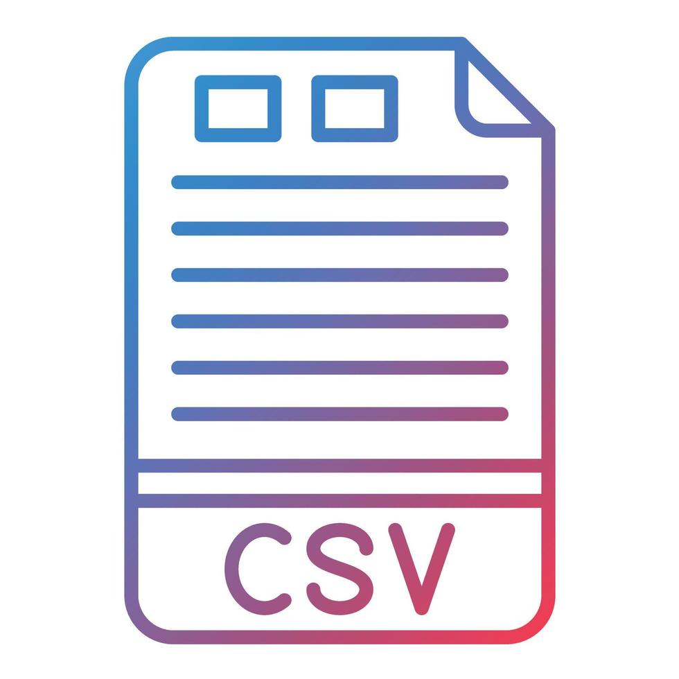 CSV Line Gradient Icon vector