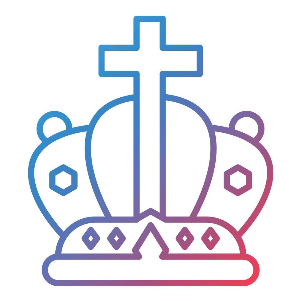 King Crown Line Gradient Icon vector