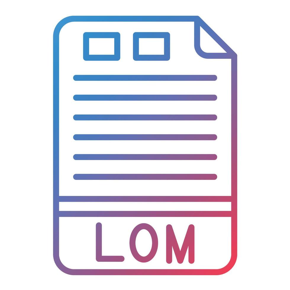 icono de gradiente de línea lom vector